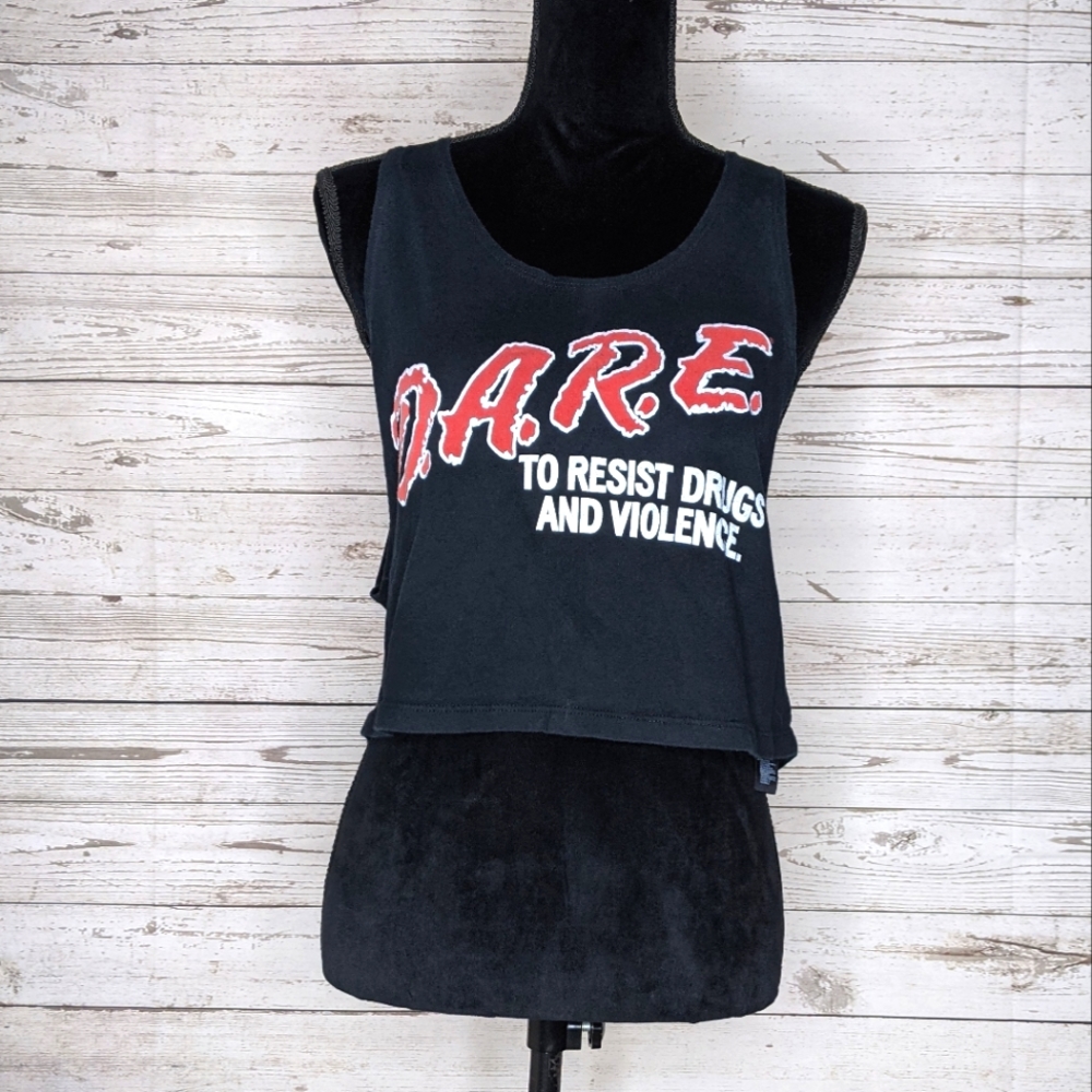 recycled karma • d.a.r.e. to resist drugs crop top